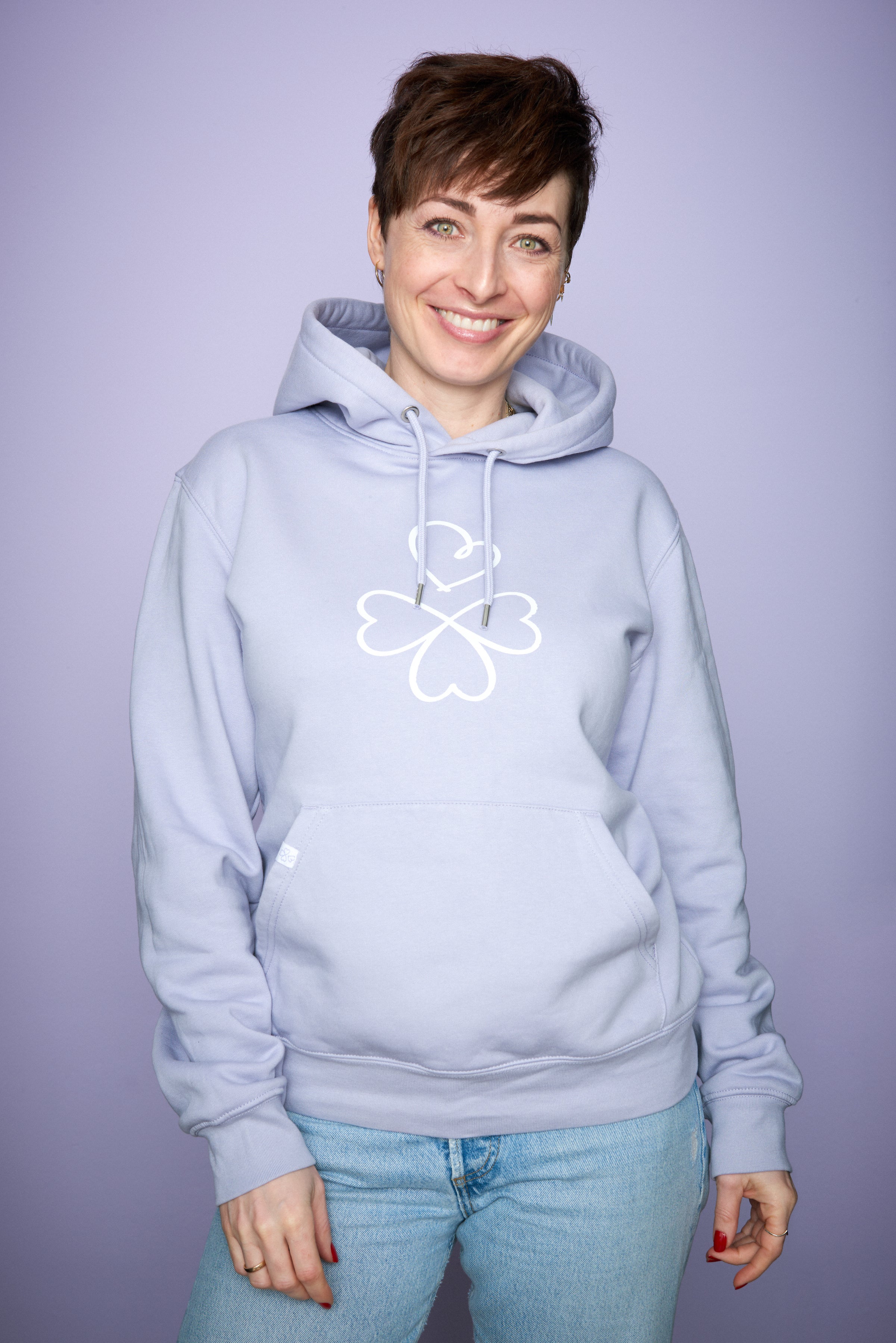 Hoodie "Ich öffne mein Herz für dich" - Lila