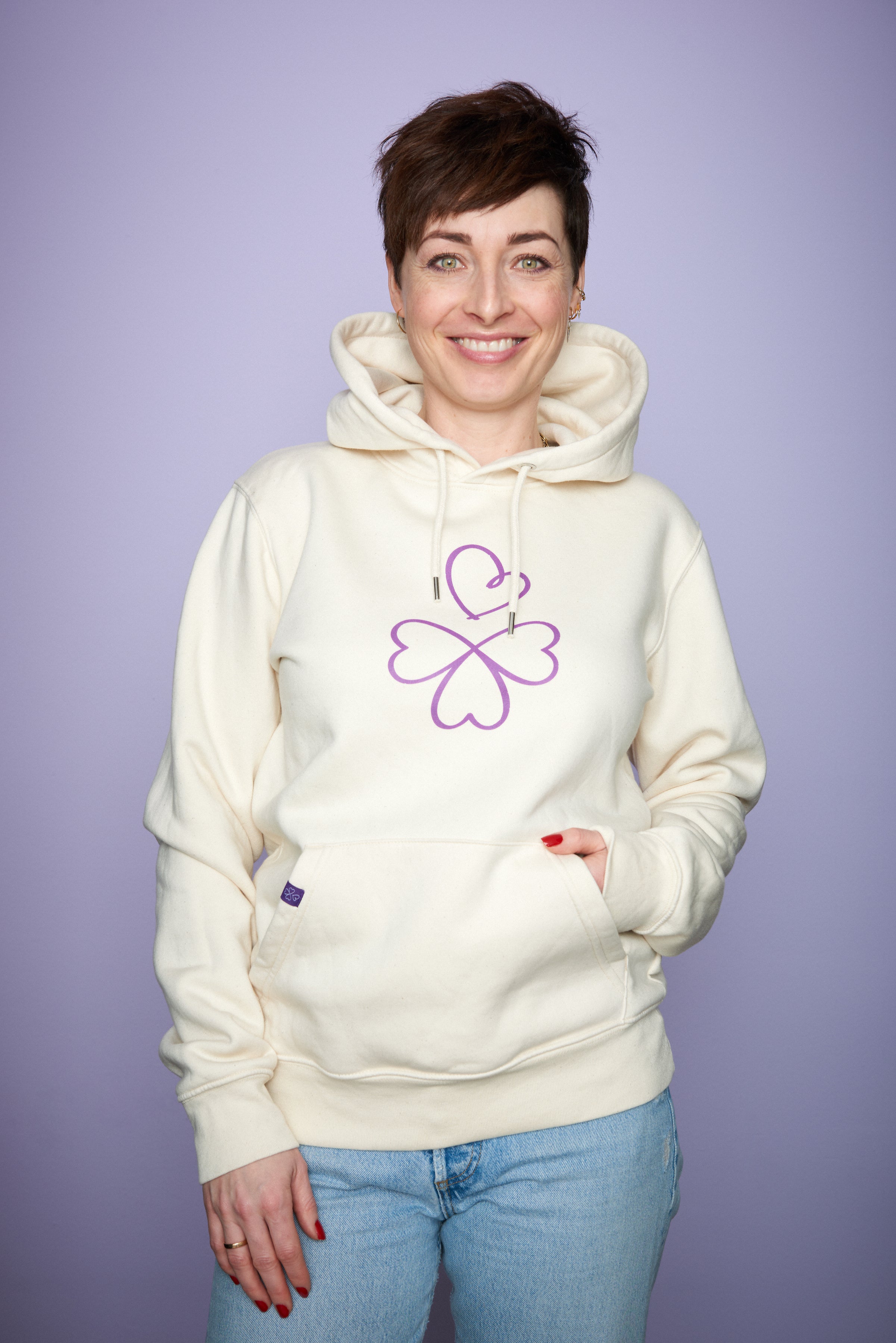 Hoodie "Ich öffne mein Herz für dich" - Creme