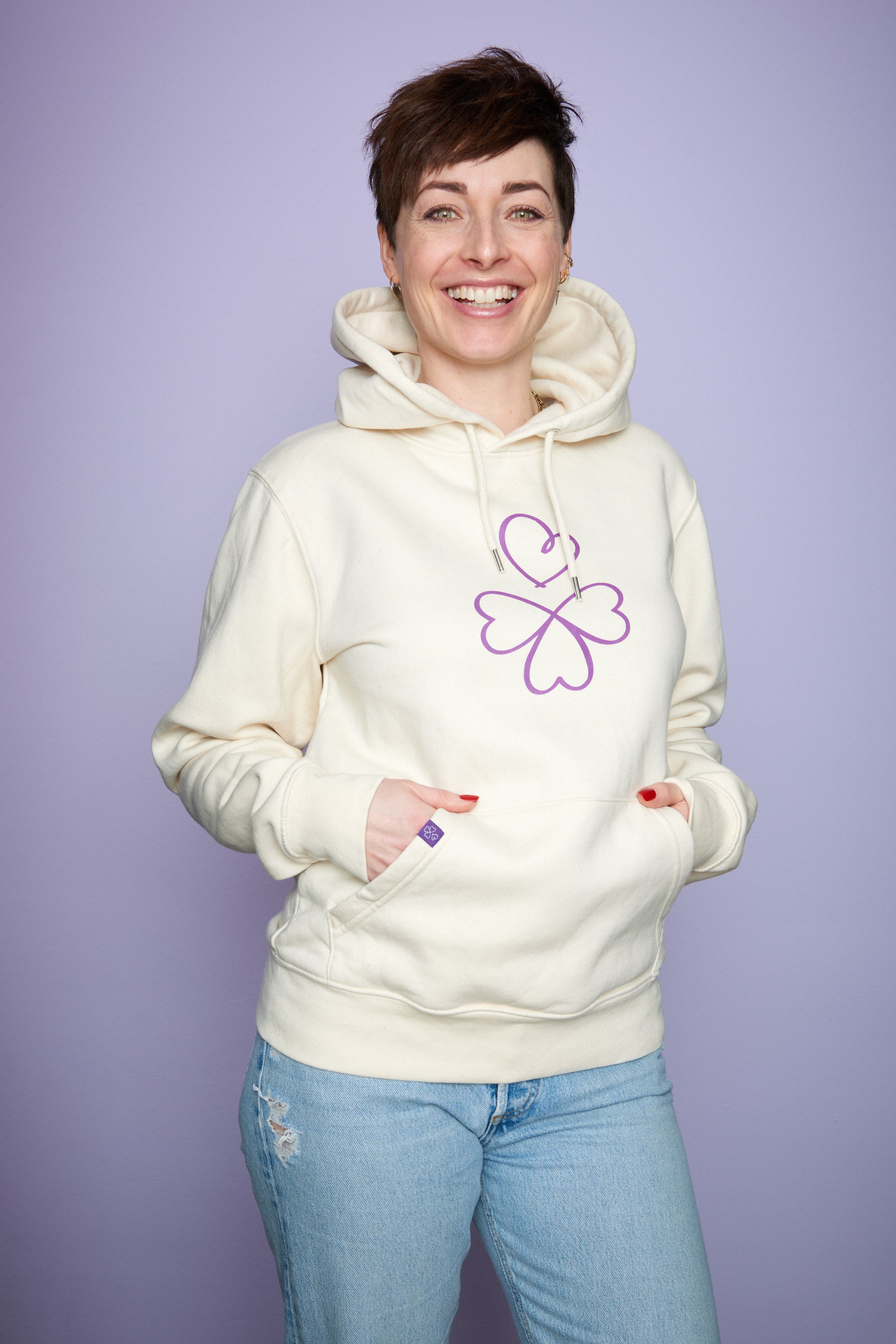 Hoodie "Ich öffne mein Herz für dich" - Creme